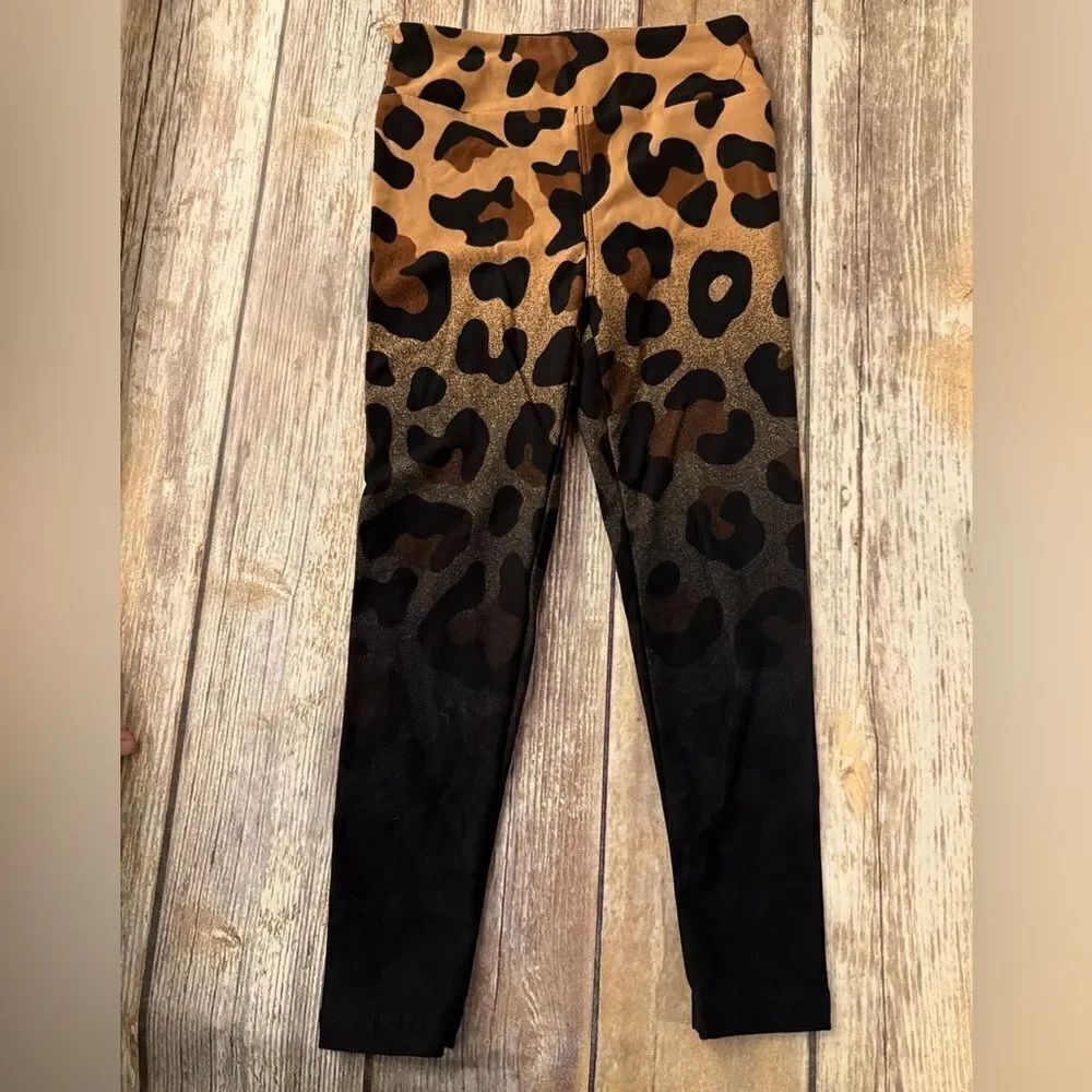 Brown Leopard Print Kids Leggings